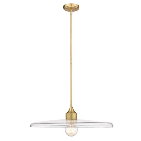 Z-Lite Paloma Pendant, 1-Light, 24 In.W x 6.75 In.H, Olde Brass/Clear 821P24-OBR